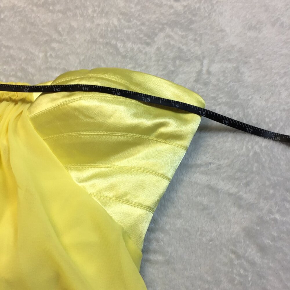 Adrianna Papell Hailey Strapless Maxi Dress Size 5/6 Womans Yellow Empire Waist - Picture 11 of 13